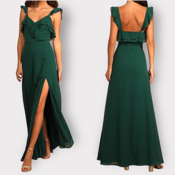 Lulus Dresses & Skirts - Lulu’s Adoring Glanced Ruffle Maxi Dress